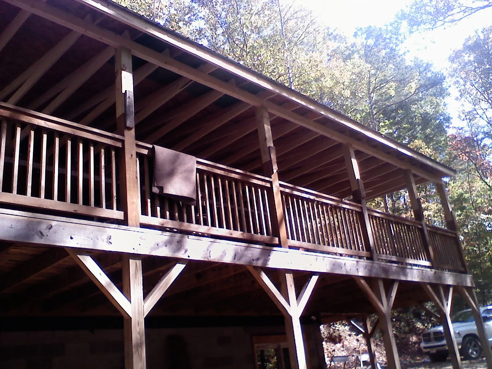 Timber framing under a new elevated porch and deck — Roof Leak Repair in Mc Lean by Roofing Brothers